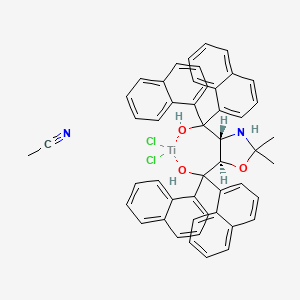 molecular formula C49H42Cl2N2O3Ti B3188136 acetonitrile;dichlorotitanium;[(4R,5R)-5-[hydroxy(dinaphthalen-1-yl)methyl]-2,2-dimethyl-1,3-oxazolidin-4-yl]-dinaphthalen-1-ylmethanol CAS No. 197389-47-2