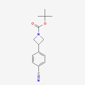 molecular formula C15H18N2O2 B3188292 Tert-butyl 3-(4-cyanophenyl)azetidine-1-carboxylate CAS No. 206446-41-5