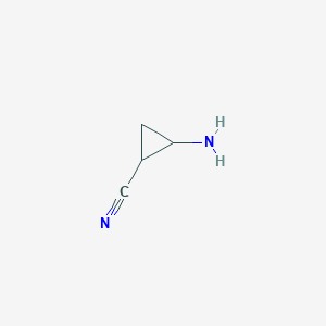 molecular formula C4H6N2 B3188353 2-Aminocyclopropane-1-carbonitrile CAS No. 2090628-05-8