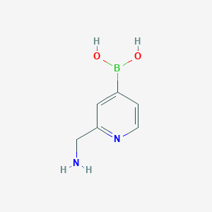 molecular formula C6H9BN2O2 B3188590 (2-(Aminomethyl)pyridin-4-yl)boronic acid CAS No. 2225178-67-4