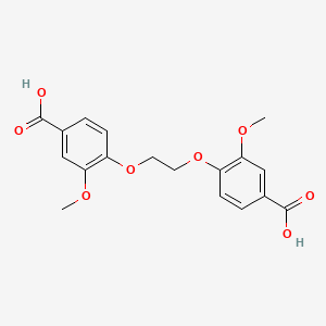 molecular formula C18H18O8 B3189450 Benzoic acid, 4,4'-[1,2-ethanediylbis(oxy)]bis[3-methoxy- CAS No. 3263-55-6