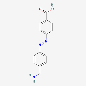 molecular formula C14H13N3O2 B3189564 Benzoic acid, 4-[[4-(aminomethyl)phenyl]azo]- CAS No. 334835-34-6