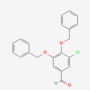 molecular formula C21H17ClO3 B3189569 Benzaldehyde, 3-chloro-4,5-bis(phenylmethoxy)- CAS No. 33584-87-1