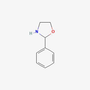 molecular formula C9H11NO B3189641 Oxazolidine, 2-phenyl- CAS No. 3394-32-9