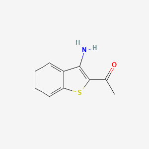 molecular formula C10H9NOS B3189686 1-(3-Aminobenzo[B]thiophen-2-YL)ethanone CAS No. 34263-61-1