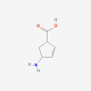 molecular formula C6H9NO2 B3189707 4-aminocyclopent-2-ene-1-carboxylic Acid CAS No. 344326-33-6