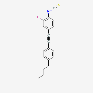 molecular formula C20H18FNS B3189803 Benzene, 2-fluoro-1-isothiocyanato-4-[(4-pentylphenyl)ethynyl]- CAS No. 356798-23-7