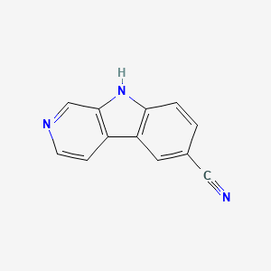 molecular formula C12H7N3 B3189885 9H-Pyrido[3,4-b]indole-6-carbonitrile CAS No. 361202-16-6