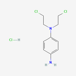 molecular formula C10H15Cl3N2 B3189890 p-Phenylenediamine, N,N-bis(2-chloroethyl)-, hydrochloride CAS No. 36134-83-5