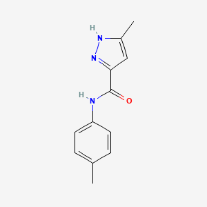 molecular formula C12H13N3O B3189940 5-Methyl-N-(4-methylphenyl)-1H-pyrazolecarboxamide CAS No. 37027-12-6