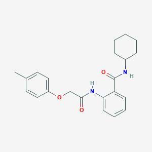 molecular formula C22H26N2O3 B319011 N-cyclohexyl-2-{[(4-methylphenoxy)acetyl]amino}benzamide 