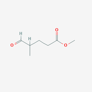 molecular formula C7H12O3 B3190261 Methyl 4-methyl-5-oxopentanoate CAS No. 40630-06-6