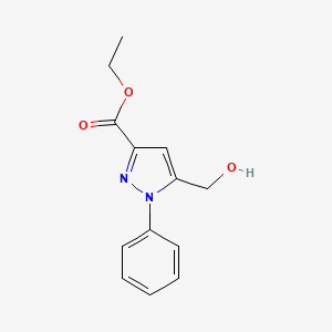 molecular formula C13H14N2O3 B3190296 ethyl 5-(hydroxymethyl)-1-phenyl-1H-pyrazole-3-carboxylate CAS No. 40753-66-0
