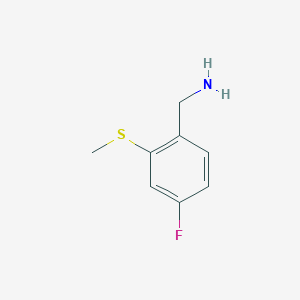 molecular formula C8H10FNS B3190335 Benzenemethanamine, 4-fluoro-2-(methylthio)- CAS No. 410545-49-2