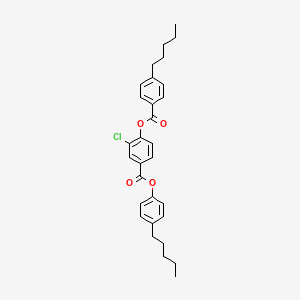 molecular formula C30H33ClO4 B3190357 Benzoic acid, 3-chloro-4-[(4-pentylbenzoyl)oxy]-, 4-pentylphenyl ester CAS No. 41161-54-0