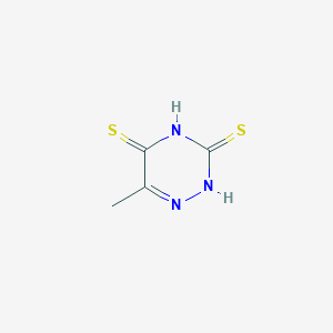 molecular formula C4H5N3S2 B3190649 6-Methyl-1,2,4-triazine-3,5-dithiol CAS No. 452-88-0