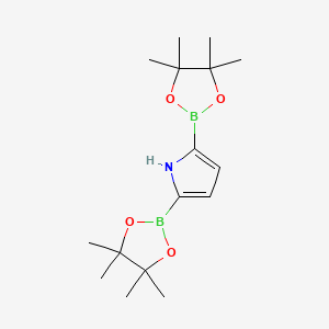 molecular formula C16H27B2NO4 B3190781 2,5-bis(4,4,5,5-tetramethyl-1,3,2-dioxaborolan-2-yl)-1H-pyrrole CAS No. 476004-84-9