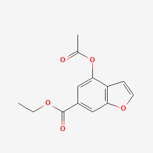 molecular formula C13H12O5 B3190880 Ethyl 4-acetoxybenzofuran-6-carboxylate CAS No. 494868-92-7