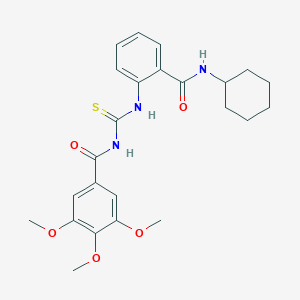 molecular formula C24H29N3O5S B319103 N-[[2-(cyclohexylcarbamoyl)phenyl]carbamothioyl]-3,4,5-trimethoxybenzamide 