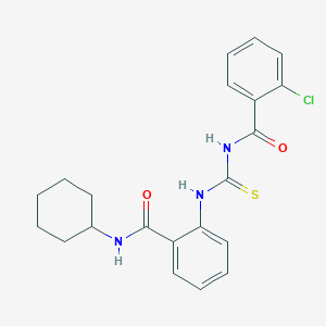 molecular formula C21H22ClN3O2S B319116 2-({[(2-chlorobenzoyl)amino]carbothioyl}amino)-N-cyclohexylbenzamide 