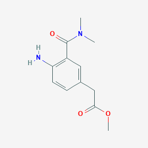 molecular formula C12H16N2O3 B3191934 Methyl 2-(4-amino-3-(dimethylcarbamoyl)phenyl)acetate CAS No. 594844-72-1
