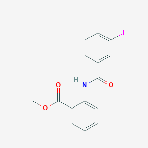molecular formula C16H14INO3 B319206 Methyl 2-[(3-iodo-4-methylbenzoyl)amino]benzoate 
