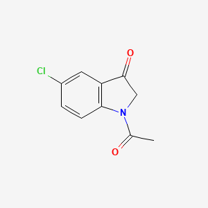 molecular formula C10H8ClNO2 B3192389 1-acetyl-5-chloroindolin-3-one CAS No. 62486-02-6