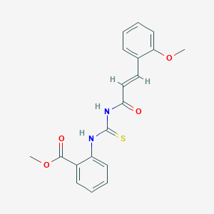 molecular formula C19H18N2O4S B319242 Methyl 2-[({[3-(2-methoxyphenyl)acryloyl]amino}carbothioyl)amino]benzoate 