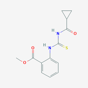 molecular formula C13H14N2O3S B319252 Methyl 2-({[(cyclopropylcarbonyl)amino]carbothioyl}amino)benzoate 