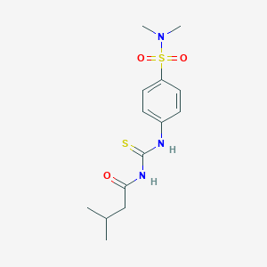 molecular formula C14H21N3O3S2 B319259 N-[[4-(dimethylsulfamoyl)phenyl]carbamothioyl]-3-methylbutanamide 