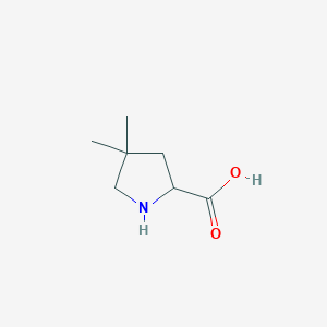 molecular formula C7H13NO2 B3192603 4,4-Dimethylpyrrolidine-2-carboxylic acid CAS No. 63624-41-9