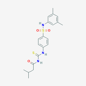 molecular formula C20H25N3O3S2 B319262 N-({4-[(3,5-dimethylphenyl)sulfamoyl]phenyl}carbamothioyl)-3-methylbutanamide 