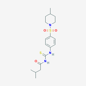 molecular formula C18H27N3O3S2 B319270 N-(3-methylbutanoyl)-N'-{4-[(4-methyl-1-piperidinyl)sulfonyl]phenyl}thiourea 