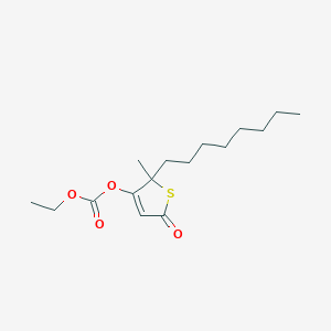 molecular formula C16H26O4S B3192703 Carbonic acid, 2,5-dihydro-2-methyl-2-octyl-5-oxo-3-thienyl ethyl ester CAS No. 646517-61-5