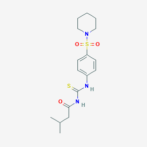 molecular formula C17H25N3O3S2 B319272 N-(3-methylbutanoyl)-N'-[4-(1-piperidinylsulfonyl)phenyl]thiourea 