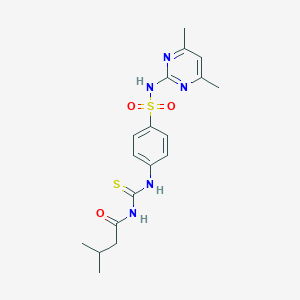 molecular formula C18H23N5O3S2 B319275 N-(4,6-dimethyl-2-pyrimidinyl)-4-({[(3-methylbutanoyl)amino]carbothioyl}amino)benzenesulfonamide 