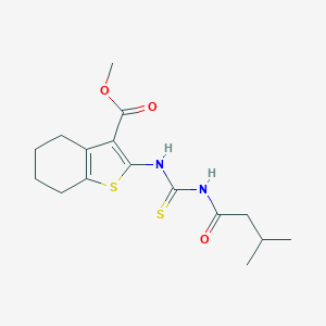 molecular formula C16H22N2O3S2 B319277 methyl 2-({[(3-methylbutanoyl)amino]carbothioyl}amino)-4,5,6,7-tetrahydro-1-benzothiophene-3-carboxylate 
