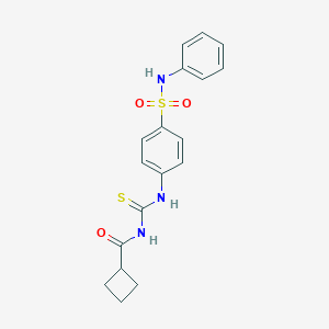 molecular formula C18H19N3O3S2 B319297 N-[[4-(phenylsulfamoyl)phenyl]carbamothioyl]cyclobutanecarboxamide 