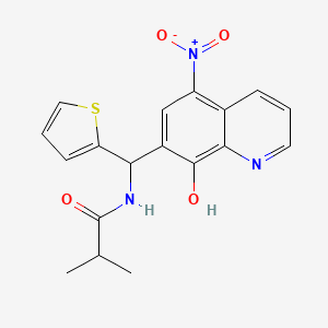 molecular formula C18H17N3O4S B3193147 N-[(8-hydroxy-5-nitroquinolin-7-yl)-thiophen-2-ylmethyl]-2-methylpropanamide CAS No. 683806-41-9