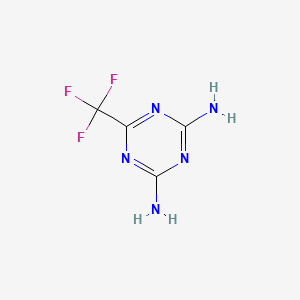 molecular formula C4H4F3N5 B3193305 6-(Trifluoromethyl)-1,3,5-triazine-2,4-diamine CAS No. 705-25-9