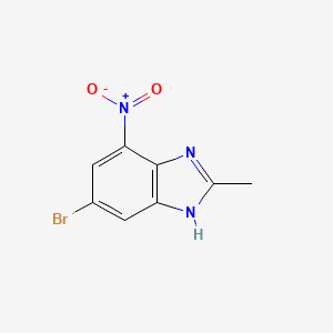 molecular formula C8H6BrN3O2 B3193406 6-Bromo-2-methyl-4-nitro-1H-benzo[d]imidazole CAS No. 713530-56-4