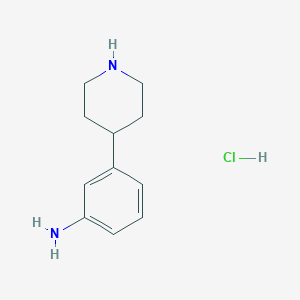 molecular formula C11H17ClN2 B3193498 3-(Piperidin-4-yl)aniline hydrochloride CAS No. 721958-70-9