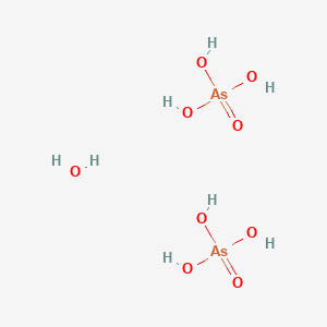 molecular formula H3AsO4<br>As2H8O9 B3194006 Arsenic acid hemihydrate CAS No. 7774-41-6