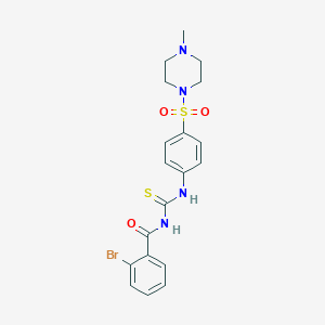 molecular formula C19H21BrN4O3S2 B319412 N-(2-bromobenzoyl)-N'-{4-[(4-methyl-1-piperazinyl)sulfonyl]phenyl}thiourea 