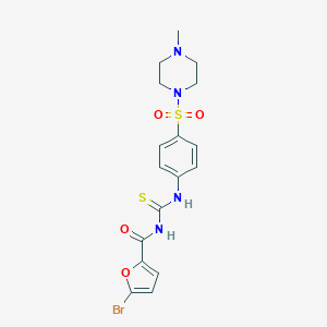 molecular formula C17H19BrN4O4S2 B319420 N-(5-bromo-2-furoyl)-N'-{4-[(4-methyl-1-piperazinyl)sulfonyl]phenyl}thiourea 