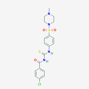molecular formula C19H21ClN4O3S2 B319430 N-(4-chlorobenzoyl)-N'-{4-[(4-methyl-1-piperazinyl)sulfonyl]phenyl}thiourea 