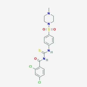 molecular formula C19H20Cl2N4O3S2 B319431 N-(2,4-dichlorobenzoyl)-N'-{4-[(4-methyl-1-piperazinyl)sulfonyl]phenyl}thiourea 