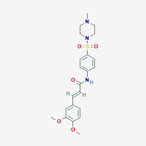 molecular formula C22H27N3O5S B319436 3-(3,4-dimethoxyphenyl)-N-{4-[(4-methyl-1-piperazinyl)sulfonyl]phenyl}acrylamide 