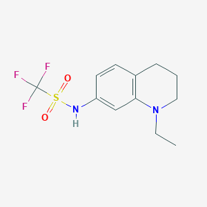molecular formula C12H15F3N2O2S B3194458 N-(1-ethyl-1,2,3,4-tetrahydroquinolin-7-yl)-1,1,1-trifluoromethanesulfonamide CAS No. 848080-31-9