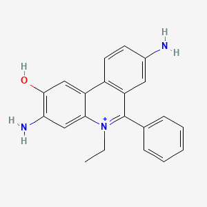molecular formula C21H20N3O+ B3194603 Phenanthridinium, 3,8-diamino-5-ethyl-2-hydroxy-6-phenyl- CAS No. 854670-32-9